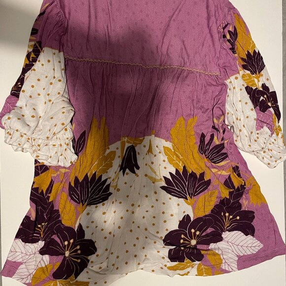 Anthropologie Bl^nk Stephanie Knit Top Petite Small Floral - Picture 3 of 3